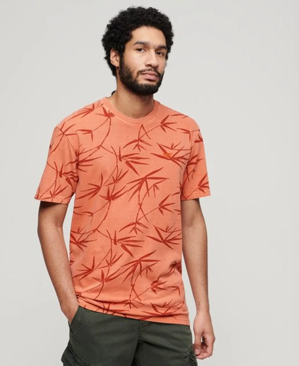 Superdry Herren Vintage T-Shirt mit überfärbtem Print Orange