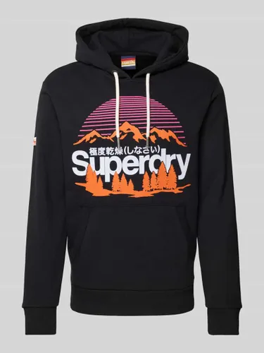 Superdry Hoodie mit Label-Print Modell 'GREAT OUTDOORS' in Anthrazit Melange
