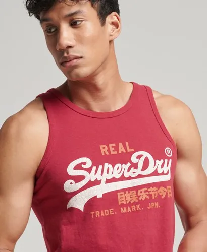 Superdry Men's Heritage Trägerhemd mit Vintage-Logo Rot