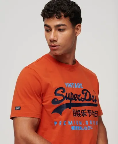 Superdry Men's Klassisches Vintage Logo Heritage T-Shirt Orange