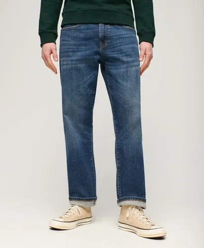 Superdry Men's Schmale Vintage-Jeans mit Geradem Bein Blau