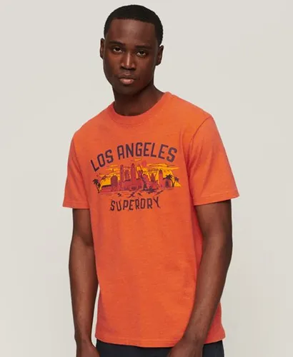 Superdry Men's Vintage City Souvenir T-Shirt Orange