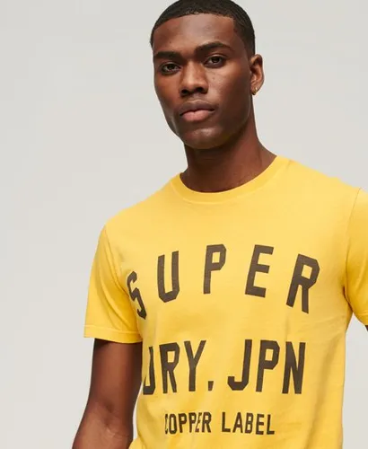 Superdry Men's Vintage Copper Label T-Shirt aus Bio-Baumwolle Gelb
