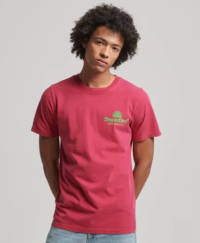 Superdry Men's Vintage Venue T-Shirt in Neonfarben Pink