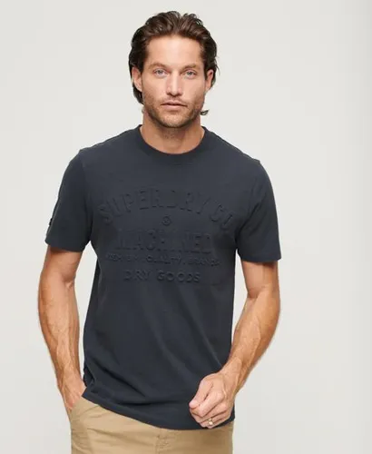 Superdry Men's Workwear T-Shirt mit Geprägter Grafik Marineblau