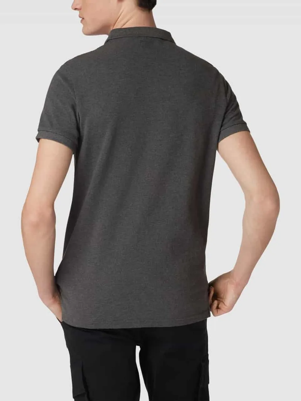 Superdry Poloshirt mit Label-Stitching Modell 'CLASSIC' in Anthrazit