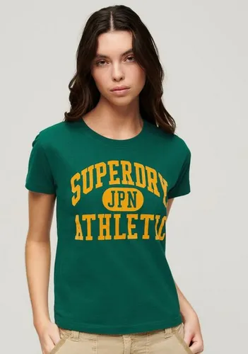 Superdry Print-Shirt stylisches T-Shirt VARSITY FLOCKED FITTED TEE mit bedrucktem Design (Rundhals, Kurzarm, Logodruck, Frontdruck, Flockprint) normal...