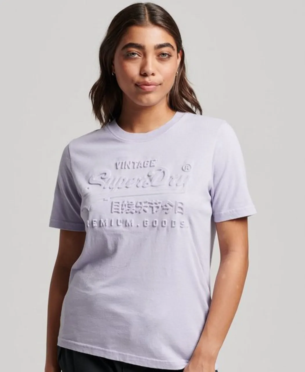 Superdry T-Shirt EMBOSSED VL T SHIRT Cosmic Sky Purple
