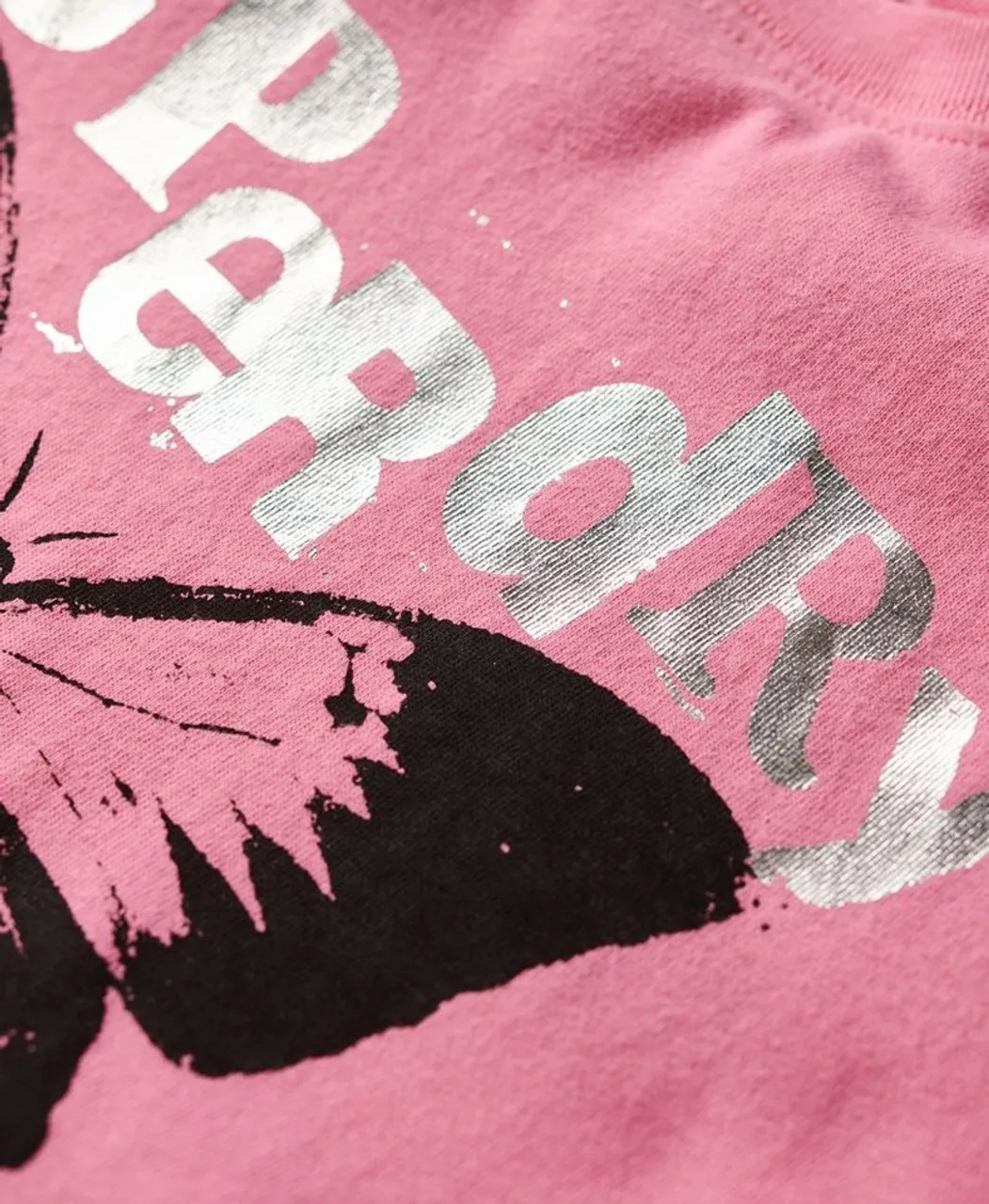 Superdry T-Shirt LO-FI ROCK GRAPHIC FITTED TEE Aurora Pink