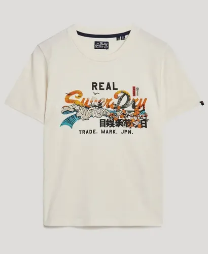 Superdry T-Shirt TOKYO VL RELAXED T SHIRT Cream