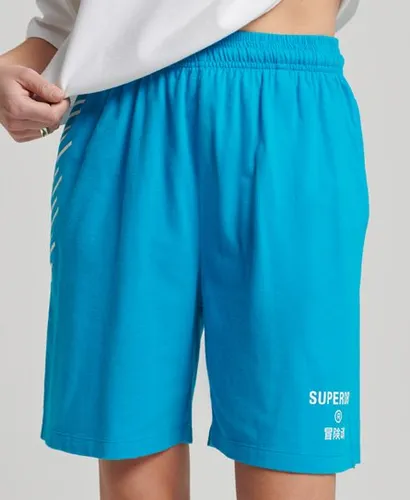 Superdry Women's Code Core Sport Boy Shorts Blau