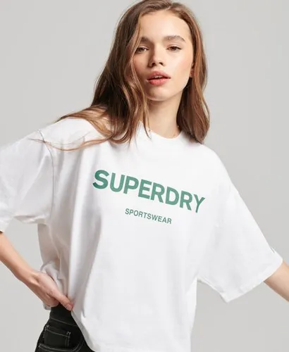 Superdry Women's Core Sport T-Shirt aus Bio-Baumwolle Kaki