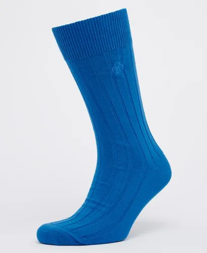 Superdry Women's Gerippte Unisex-Socken aus Bio-Baumwolle Blau