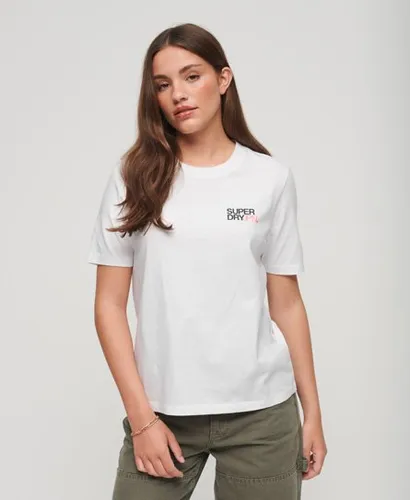 Superdry Women's Locker Geschnittenes Sportswear-T-Shirt mit Logo Weiß