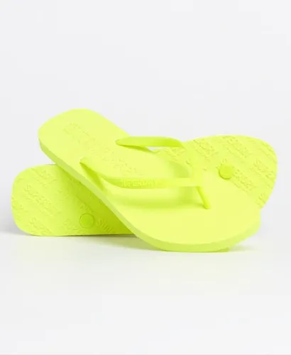 Superdry Women's Neonfarbene Super Sleek Flip-Flops Gelb