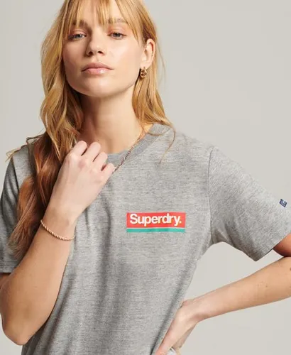 Superdry Women's Saisonales Vintage Core Logo T-Shirt Grau