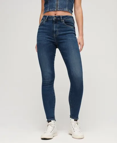 Superdry Women's Skinny Jeans aus Bio-Baumwolle mit Hohem Bund Blau