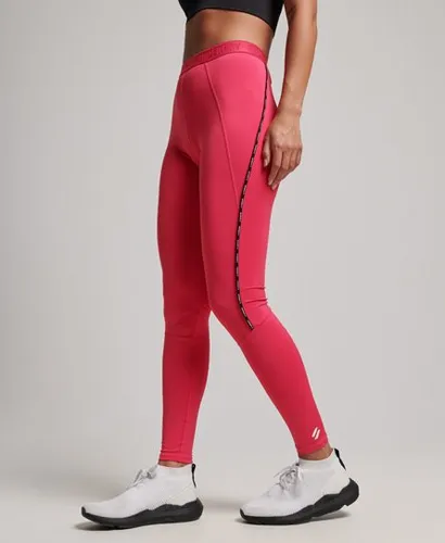 Superdry Women's Sport Elastische Training-Leggings mit Logo Pink