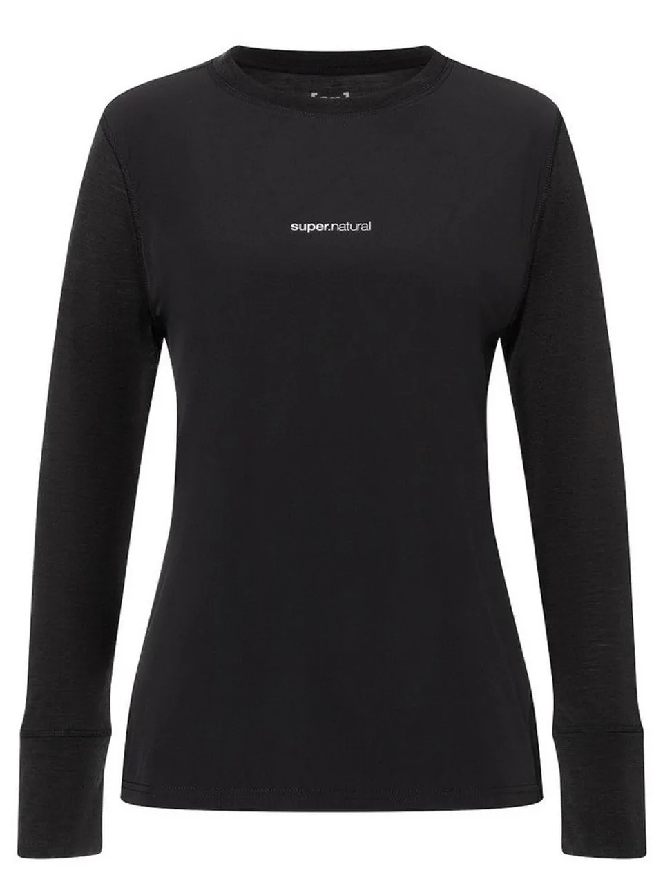 SUPER.NATURAL Langarmshirt Merino T-Shirt mit Softshell W WINDBREAKER LS funktioneller Merino-Materialmix
