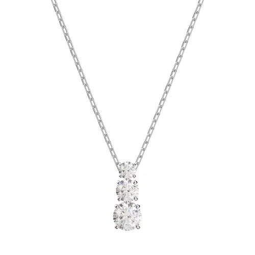 Swarovski Halskette - Attract Trilogy Necklace Round cut Rhodium plated - Gr. unisize - in Silber - für Damen