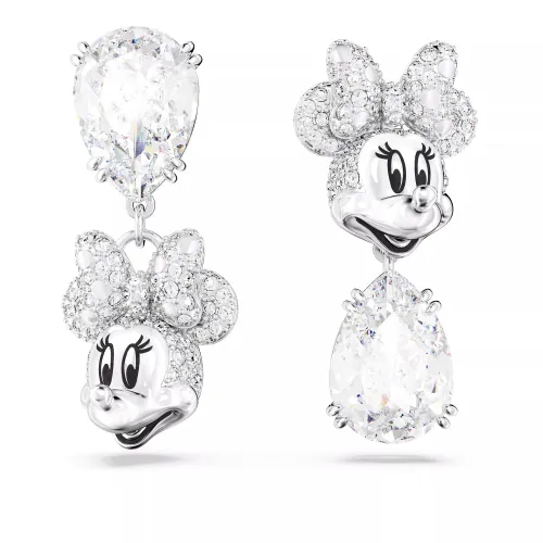 Swarovski Ohrringe - Disney Minnie Mouse drop earrings, Asymmetrical de - Gr. unisize - in Weiß - für Damen