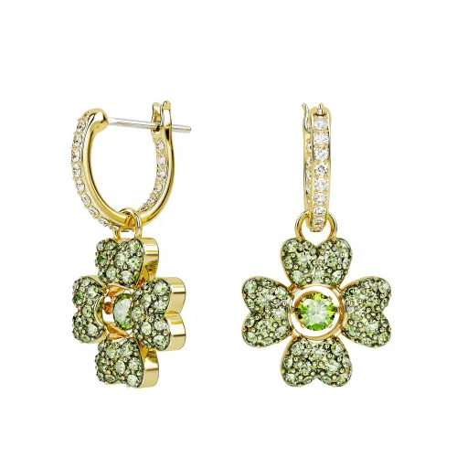 Swarovski Ohrringe - Idyllia drop earrings, Clover, Gold-tone plated - Gr. unisize - in Grün - für Damen
