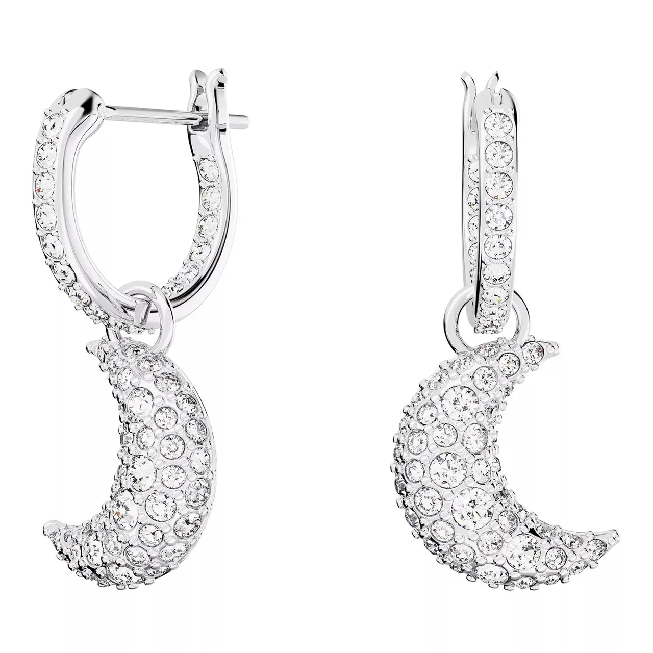 Swarovski Ohrringe - Luna drop earrings, Moon, Rhodium plated - Gr. unisize - in Weiß - für Damen
