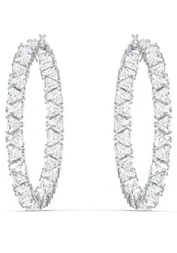 Swarovski Paar Creolen Ortyx, Dreieckiger Swarovski Zirconia, 5598343, mit Swarovski® Kristall