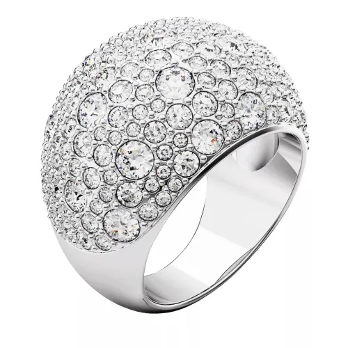 Swarovski Ring - Luna cocktail ring, Moon, Rhodium plated - Gr. 55 - in Weiß - für Damen