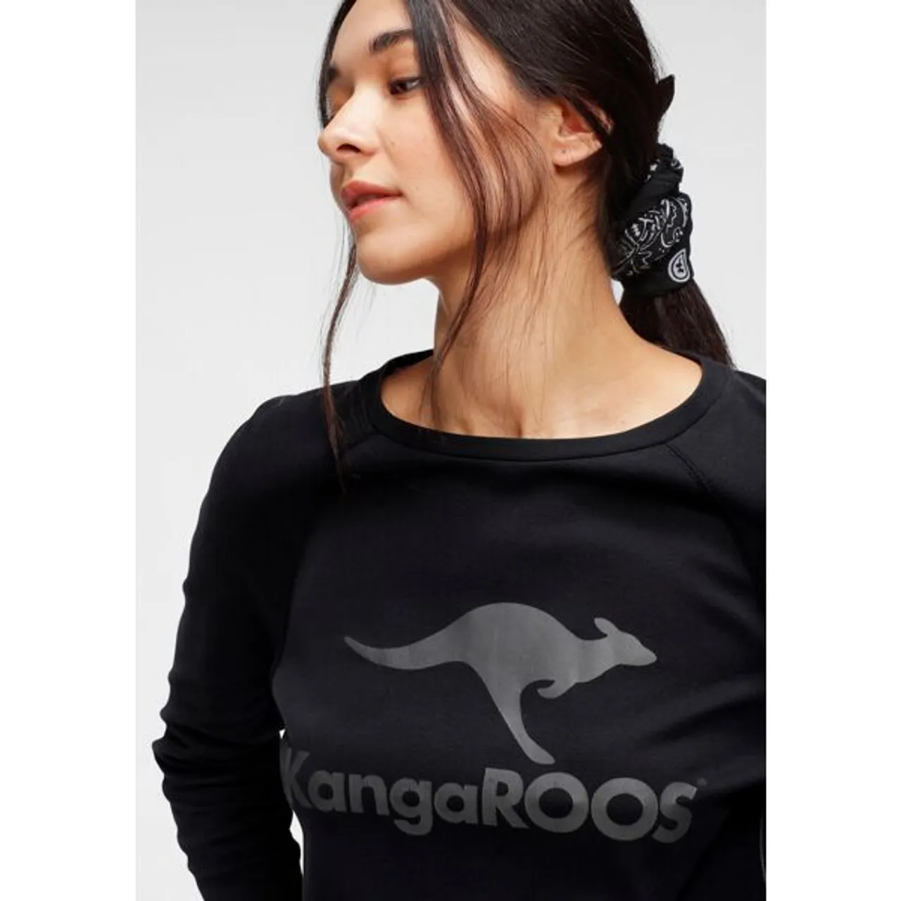 Sweater KANGAROOS Gr. 36/38 (S), schwarz Damen Sweatshirts