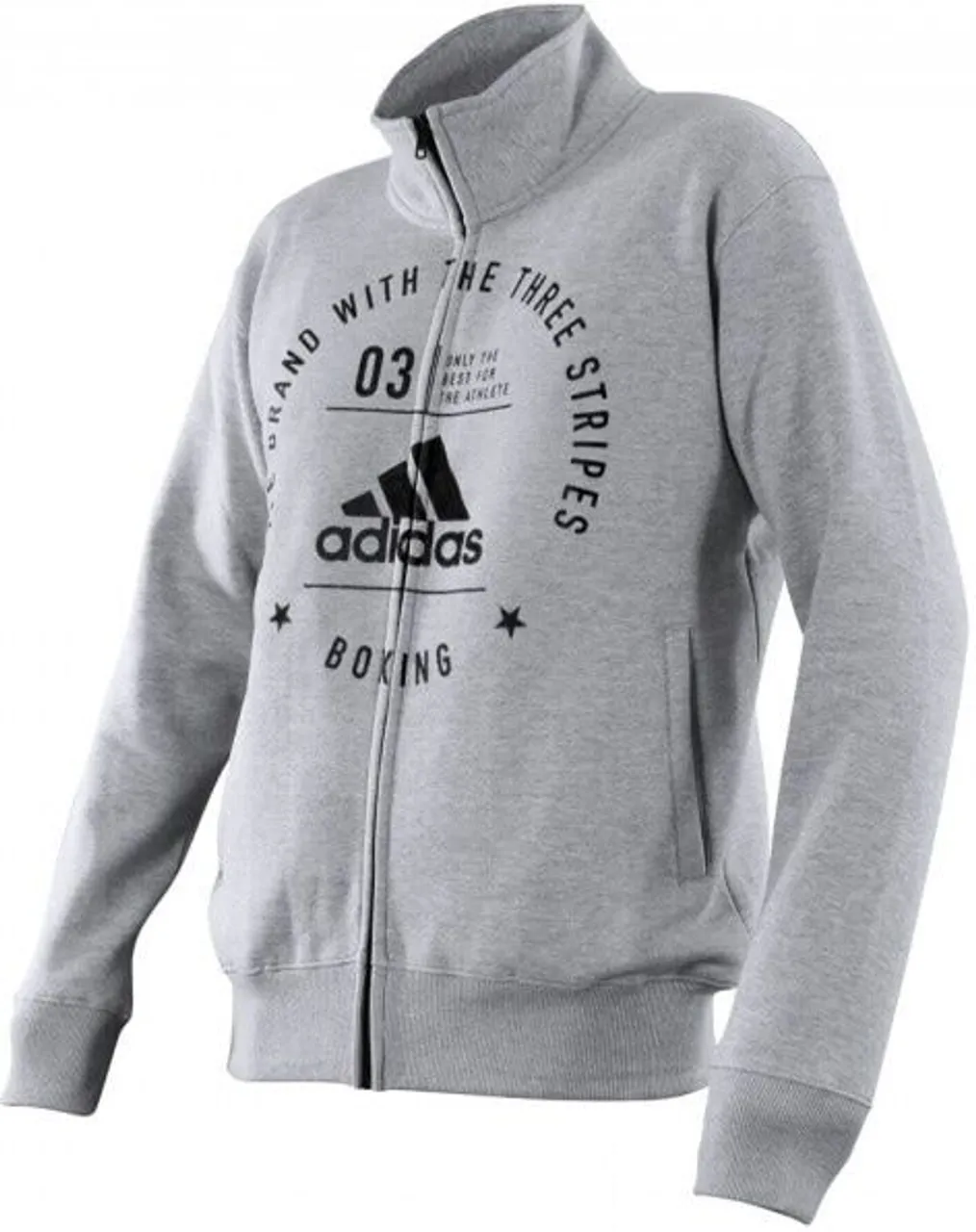 Sweatjacke ADIDAS PERFORMANCE "Community Jacket “Boxing”" Sweatjacken Gr. XXL, grau (grau, schwarz) Herren Sweatjacken