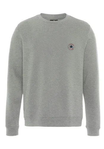 Sweatshirt CONVERSE "STANDARD FIT CORE CHUCK PATCH CREW" Gr. L, grau (vintage grey) Herren Sweatshirts