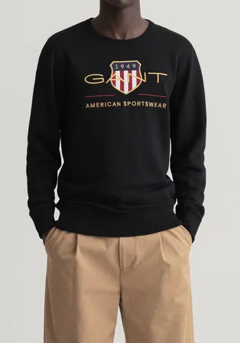Sweatshirt GANT "ARCHIVE SHIELD C-NECK" Gr. S (48), schwarz (black) Herren Sweatshirts