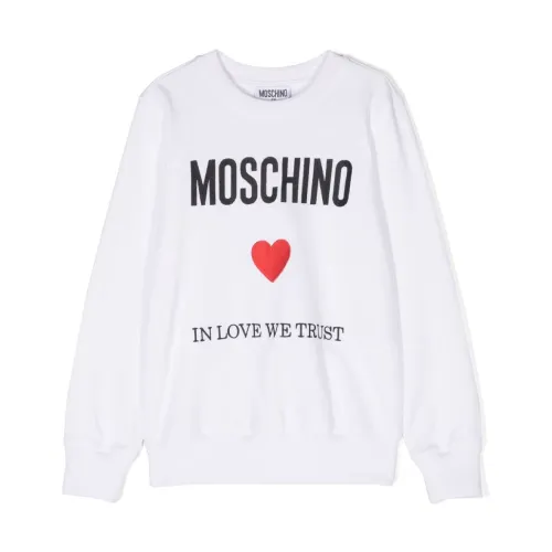 Sweatshirt mit Logo und rotem Herz Moschino