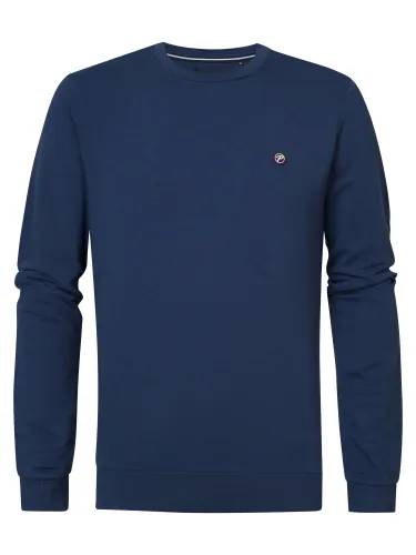 Sweatshirt PETROL INDUSTRIES "Men Sweater Round Neck" Gr. XL, blau (petrol blue) Herren Sweatshirts