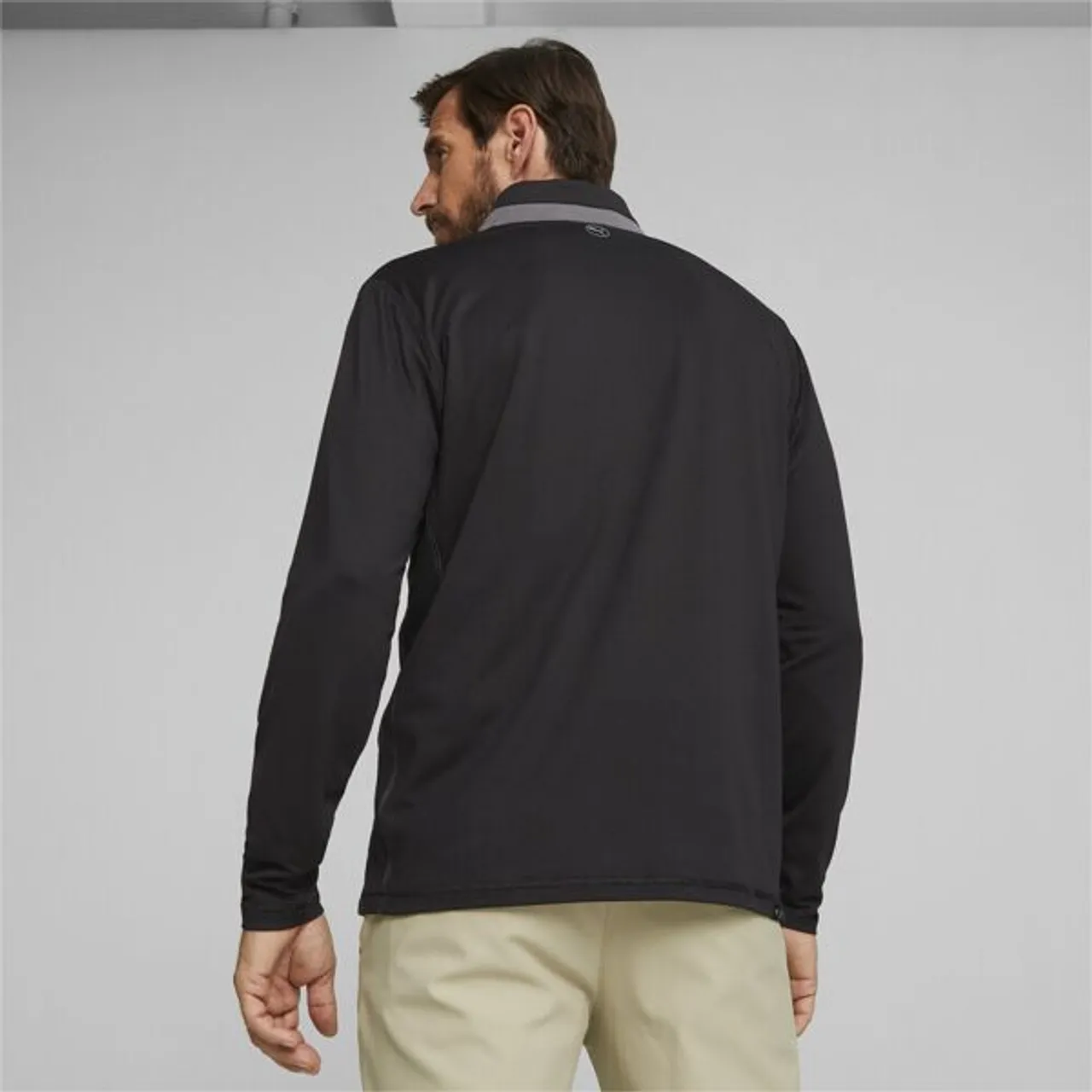 Sweatshirt PUMA "Leichter Golfpullover Herren" Gr. S, schwarz (black slate sky gray) Herren Sweatshirts