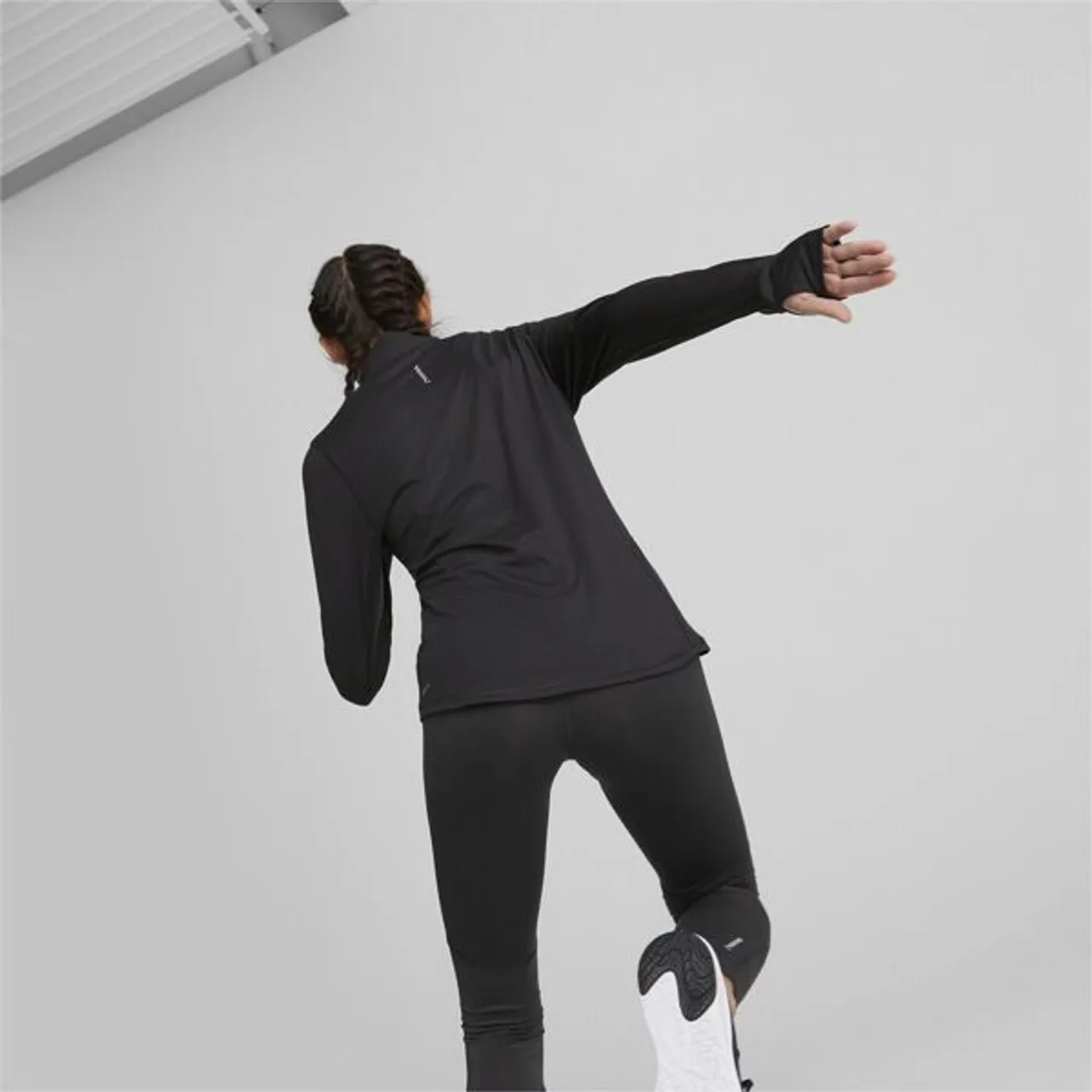 Sweatshirt PUMA "Run Favourite Lauftop mit Viertelreißverschluss Damen" Gr. 3XL, schwarz (black) Damen Sweatshirts