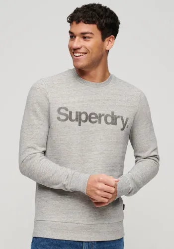 Sweatshirt SUPERDRY "CORE LOGO CITY LOOSE CREW" Gr. XXL, grau (athletic grey marl) Herren Sweatshirts
