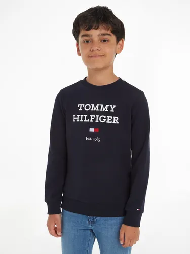 Sweatshirt TOMMY HILFIGER "TH LOGO SWEATSHIRT" Gr. 12 (152), blau (desert sky) Jungen Sweatshirts