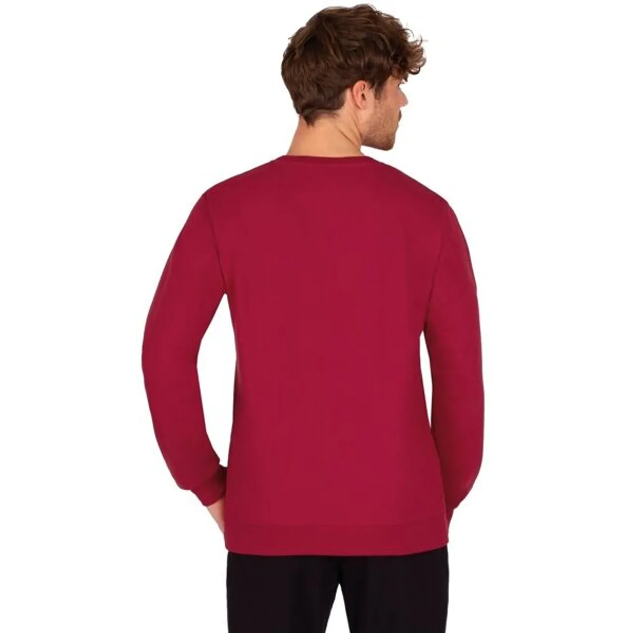 Sweatshirt TRIGEMA "TRIGEMA aus Biobaumwolle" Gr. XL, rot (rubin) Herren Sweatshirts