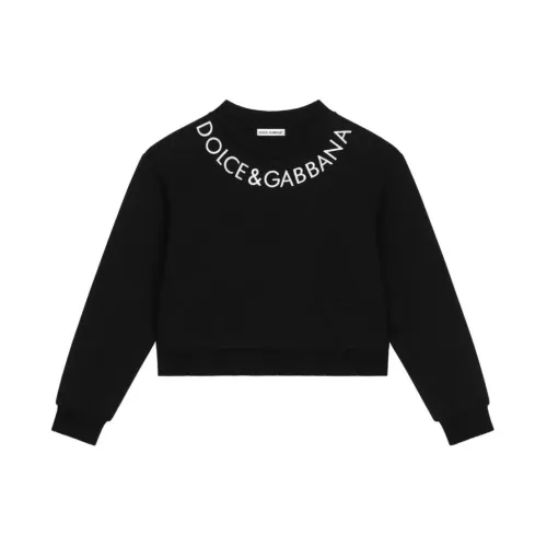 Sweatshirts,Schwarze Sweatshirts für Mädchen Ss24 Dolce & Gabbana