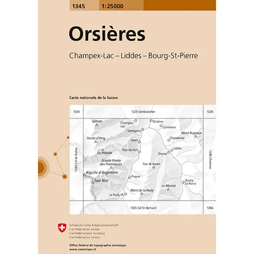Swisstopo Orsières 1345 Landeskarte 1:25 000