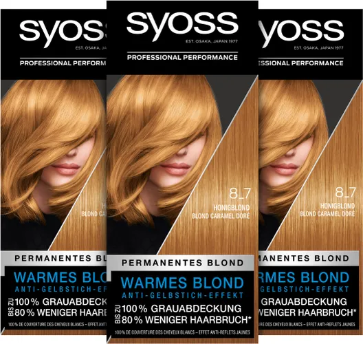 Syoss Color Coloration 8_7 Honigblond Stufe 3 (3 x 115 ml)