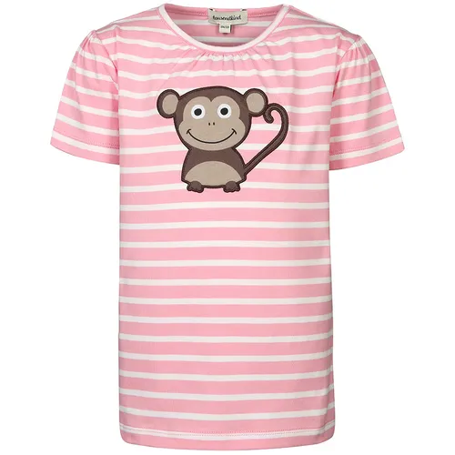 T-Shirt AFFE ANTON gestreift in rosa/weiß