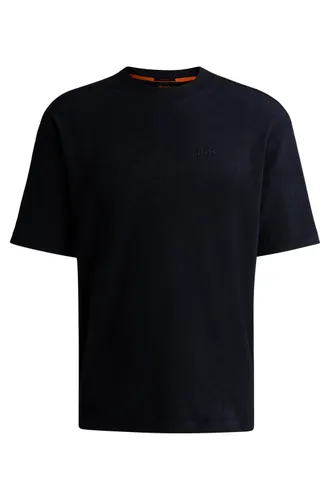 T-Shirt BOSS ORANGE "TeeTowel" Gr. L, blau (dark blue404) Herren Shirts T-Shirts mit Rundhalsausschnitt