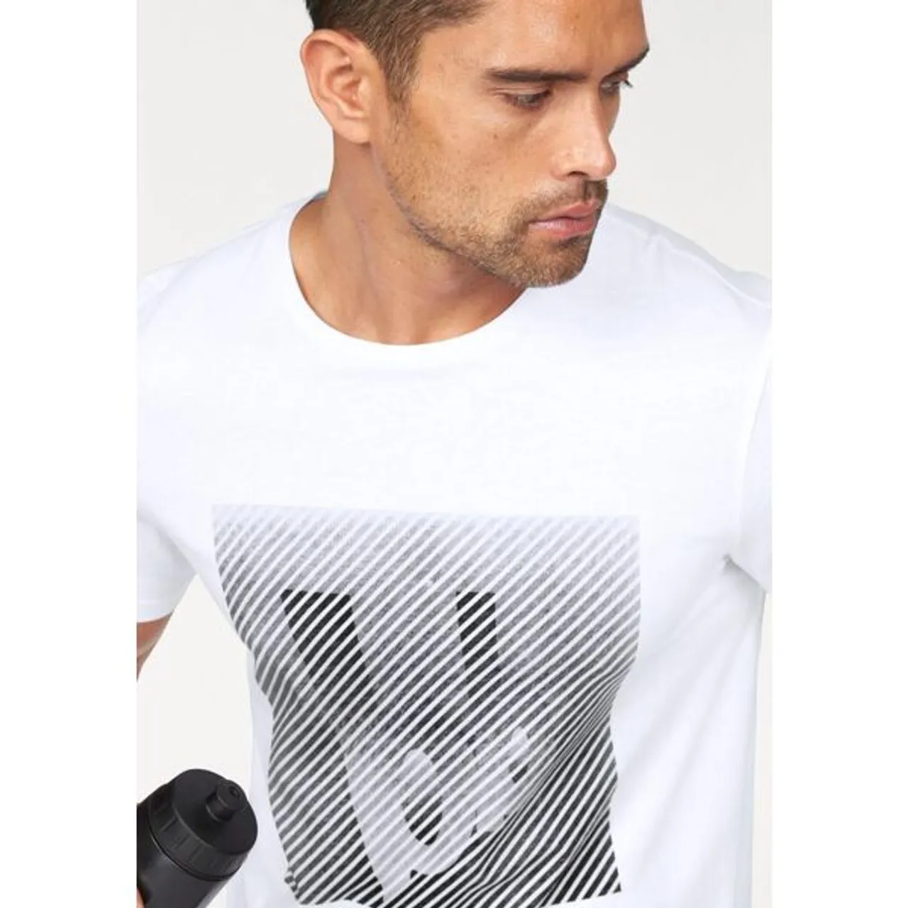 T-Shirt BRUNO BANANI Gr. M (48/50), schwarz-weiß (schwarz, weiß) Herren Shirts T-Shirts