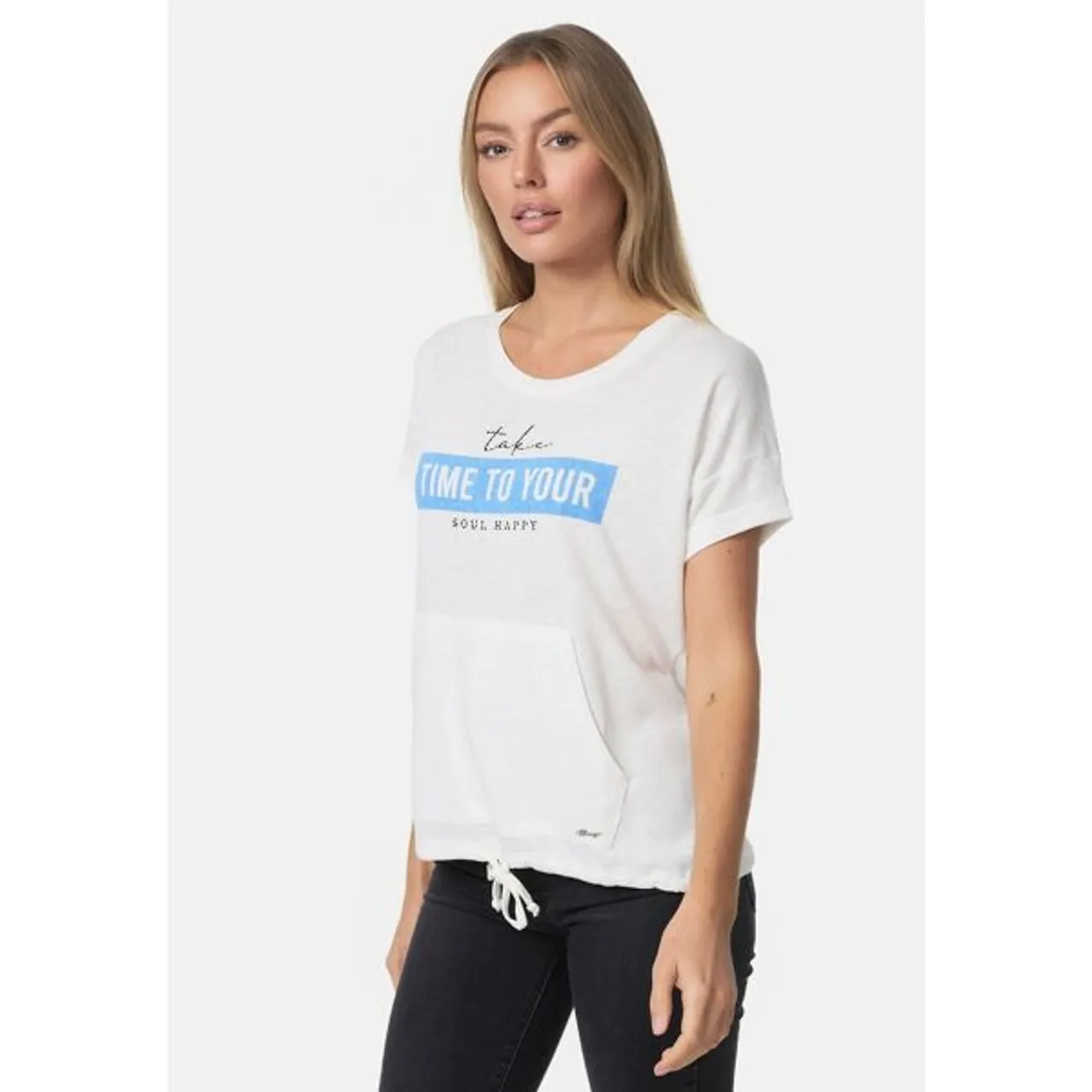 T-Shirt DECAY Gr. XL, weiß (weiß, blau) Damen Shirts Print