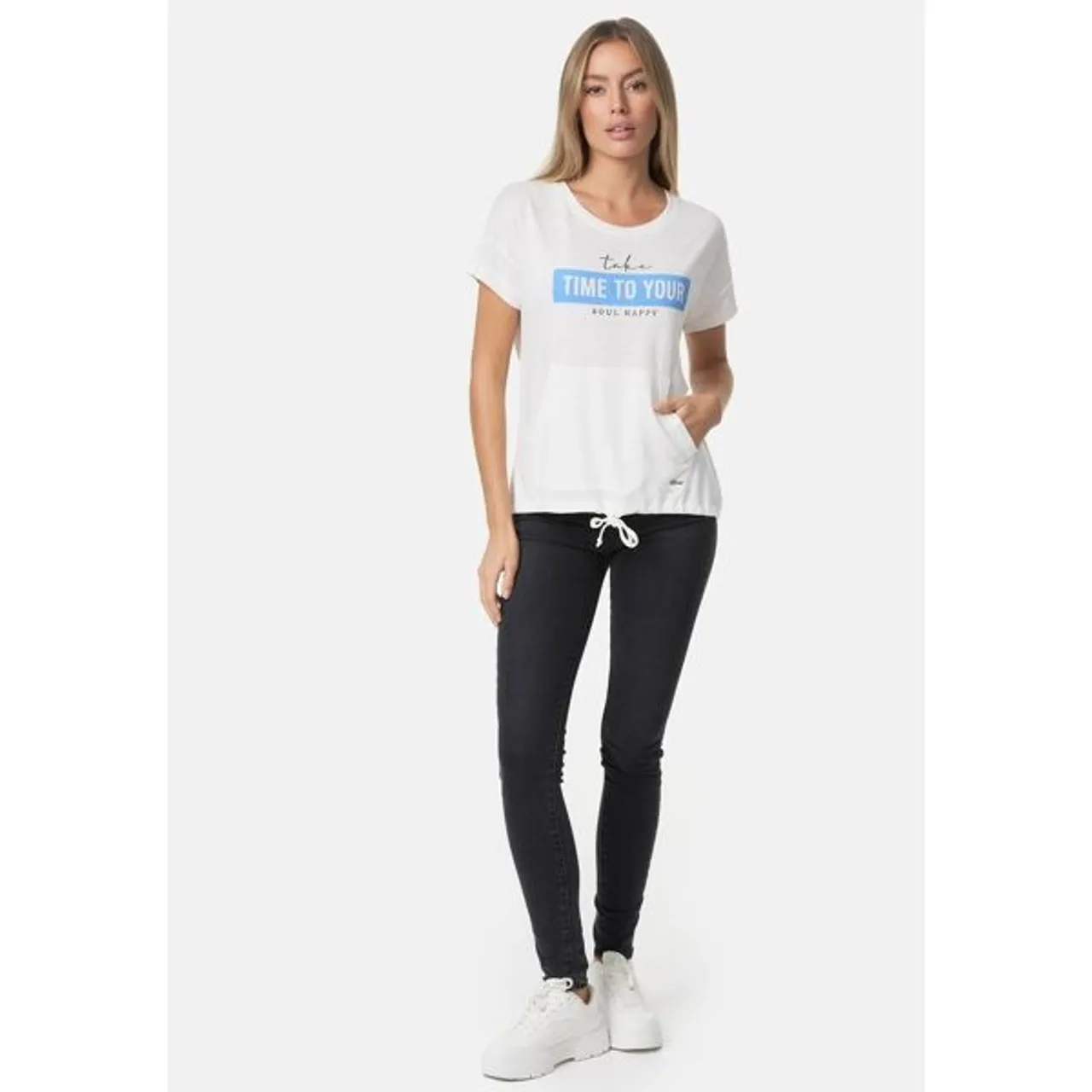 T-Shirt DECAY Gr. XL, weiß (weiß, blau) Damen Shirts Print