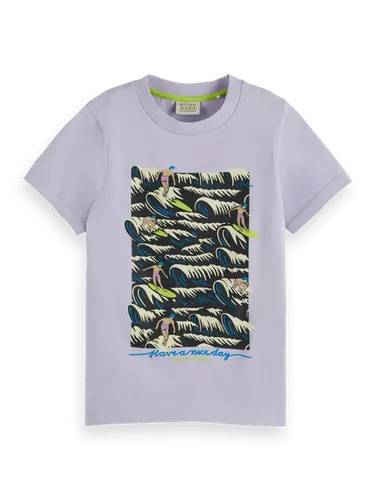 T-Shirt im Regular Fit aus Bio-Baumwolle mit Artwork - Größe 8 - Multicolor - Junge - T-Shirt - Scotch & Soda