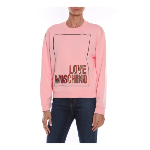T-Shirt Kleid mit Grafischem Druck und Logo Love Moschino